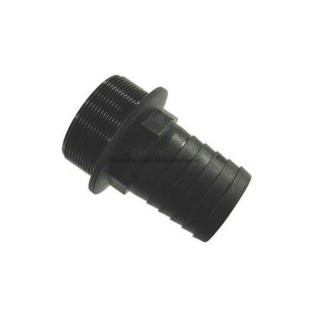 Raccord cranté femelle 2''1/2 BSP - male cannelé droit 63mm