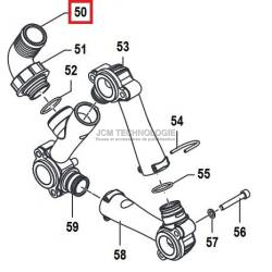 Raccord sortie coudé ø35