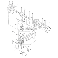 Vue éclatée du vilebrequin,...