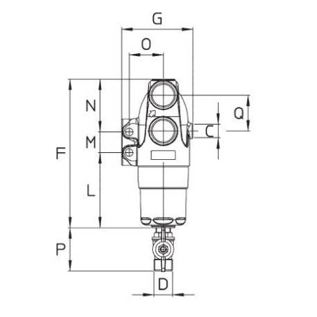 ref_13439_Filtre laiton 80 bars - 1/2" F - avec vanne de purge - tamis 80 mesh