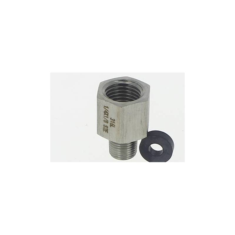 ref_10382_Adaptateur laiton pour mano 1/4F x 1/8 m- inox & joint