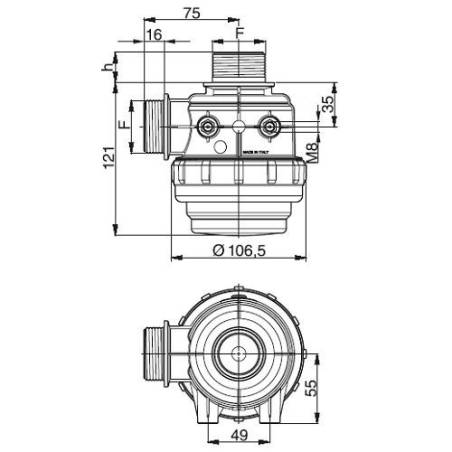 ref_10653_Filtre aspiration Arag 310 - 1"1/4 M - 32 mailles rouge ref_10653_Filtre aspiration Arag 310 - 1"1/4 M - 32 mailles rouge