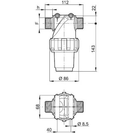 ref_10691_Filtre en ligne Arag 322-4 - 1" Mâle - tamis 32 mesh rouge ref_10691_Filtre en ligne Arag 322-4 - 1" Mâle - tamis 32 mesh rouge