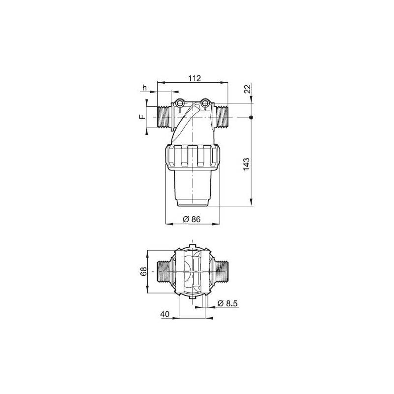 ref_10692_Filtre en ligne Arag 322 - 1" Mâle - tamis 50 mesh bleu ref_10692_Filtre en ligne Arag 322 - 1" Mâle - tamis 50 mesh bleu