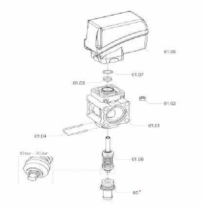 ref_13596_Kit joints vanne électrique Arag 463/863 - 2 voies