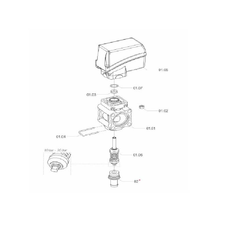 ref_13598_Piston obturateur vanne Arag 463/863 - 2 voies - 20 bars