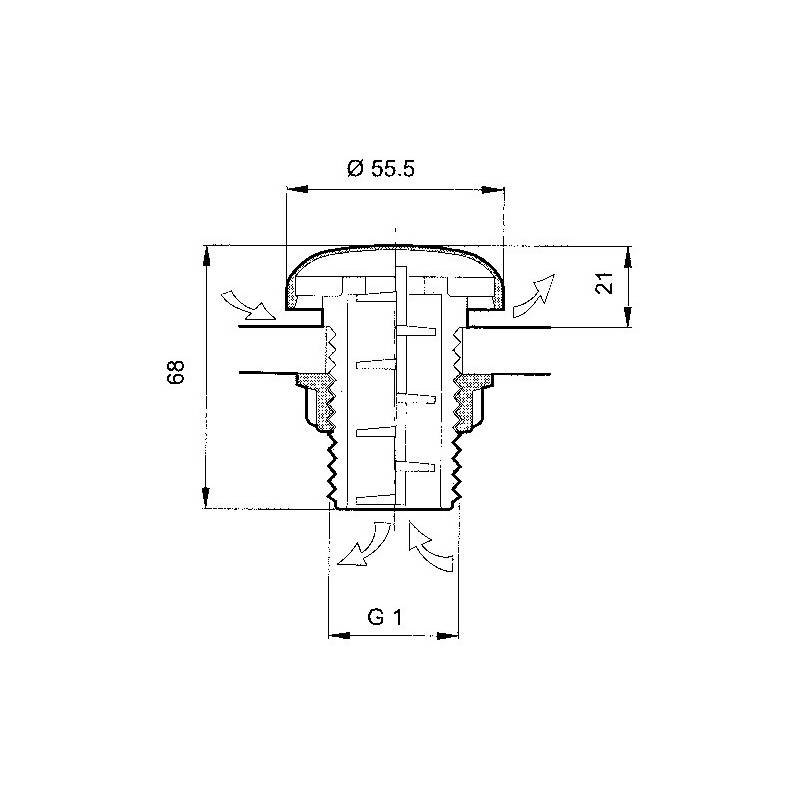 ref_13412_Soupape d'aspiration 1" à trou d'air en labyrinthe