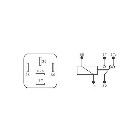 ref_11939_Mini relais 12V 20A/30A - type 30 85 86 87 87a
