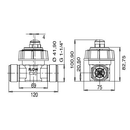 Débitmètre Polmac Rapid Check Plus 1" - 10 à 100 l/min - filetage 1"1/4 Débitmètre Polmac Rapid Check Plus 1" - 10 à 100 l/min - filetage 1"1/4