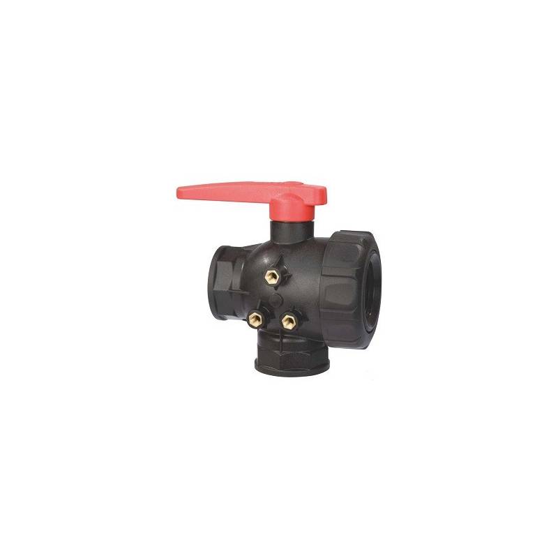 Vanne 3 voies Arag Polypropylene ø 1" - Sphere percage en T - Max 16 bar Vanne 3 voies Arag Polypropylene ø 1" - Sphere percage en T - Max 16 bar