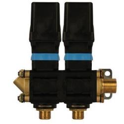 Bloc vannes Arag 2 voies - 2 vannes - 40 bars - entrée / sorties laiton
