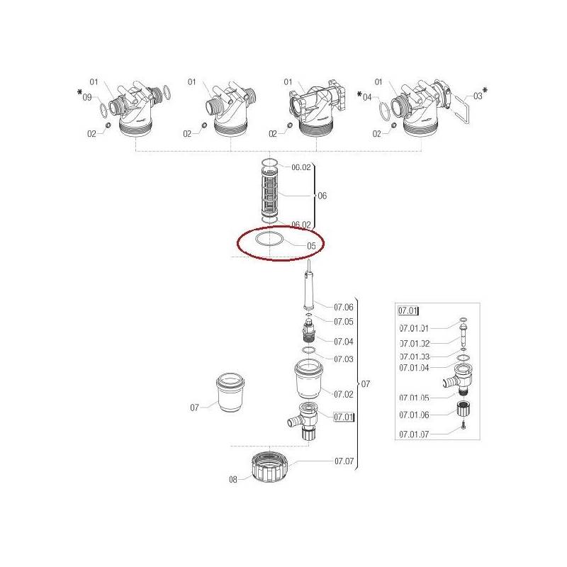 Joint torique pour raccord à agrafe Arag T7 - 53.57 x 3.53 mm Joint torique pour raccord à agrafe Arag T7 - 53.57 x 3.53 mm