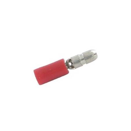 Cosse cylindrique mâle 4 mm rouge (x6)