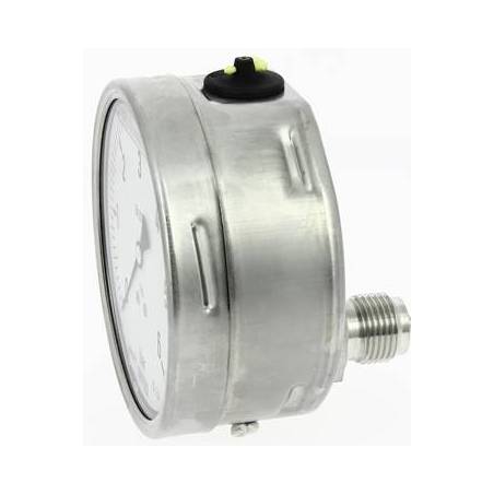 Manomètre de controle tout inox ø100 / 0-6 bars - Filetage 1/2 arrière -Glycerin