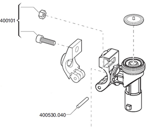 Porte buse arag : axe d articulation collier
