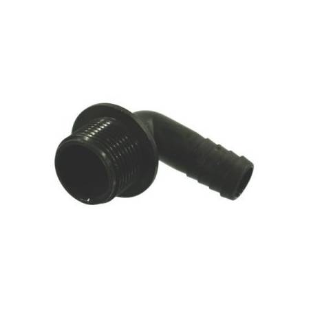 Raccord cannelé coudé 90°- Filetage M 3/4" - Tubulure 13 mm