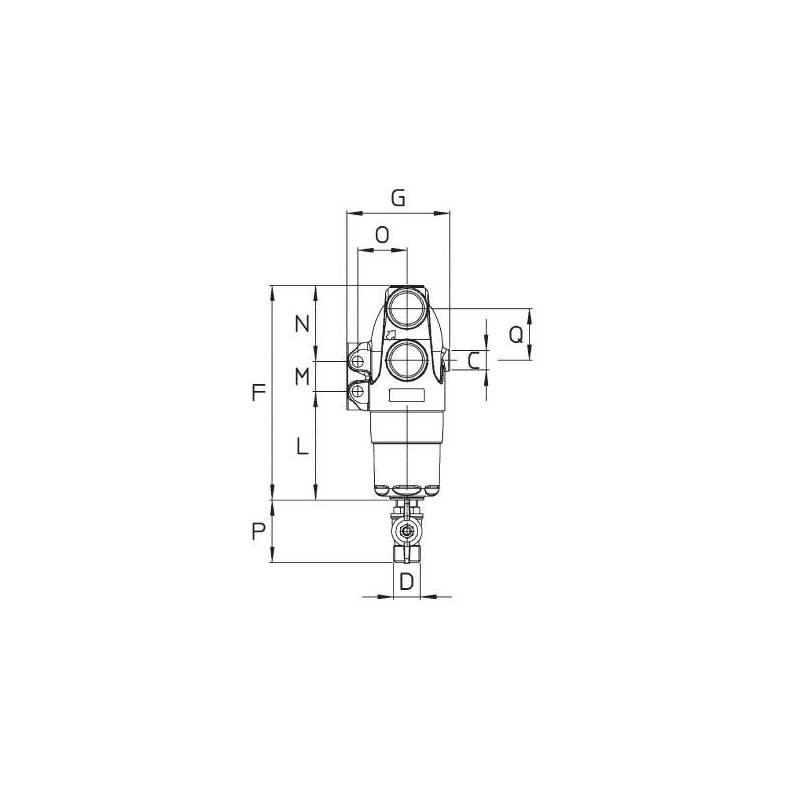 Filtre laiton 80 bars - 1/2" F - avec vanne de purge - tamis 80 mesh