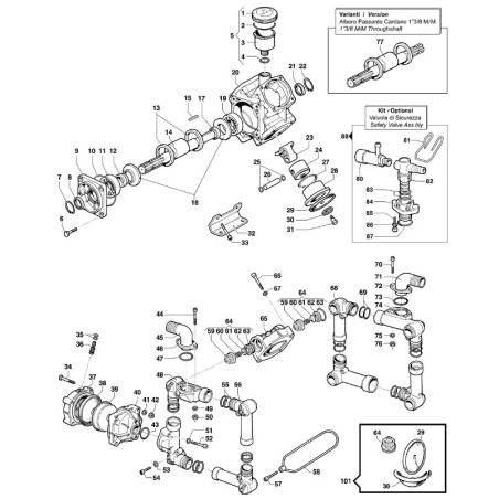 Soupape de sécurité 20bars 200/300 l/min pompes COMET BP205K / BP235K / BP280K