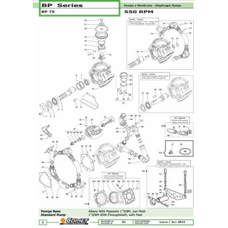 Clapet de pompe complet Comet BP 75 - 12200070