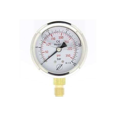 mano linéaire 63 mm 1/4 - fixation périphérique - 0-25 bar