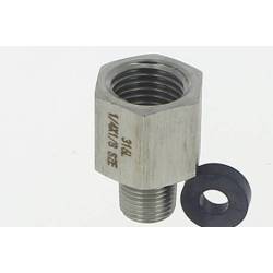 Adaptateur laiton pour mano 1/4F x 1/8 m- inox & joint