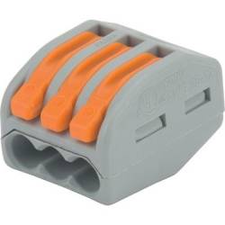 Wago 3 fils S222 - borne de jonction 3 conducteurs