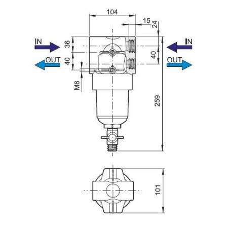 Filtre refoulement Arag 345 - haute pression 50 bars - 50 mesh bleu