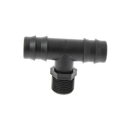 Raccord en T - 2 tubulures ø 25 et filetage 1" mâle