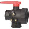 Vanne 3 voies Arag Polypropylene ø 3/4" - Sphere percage en T - Max 16 bar