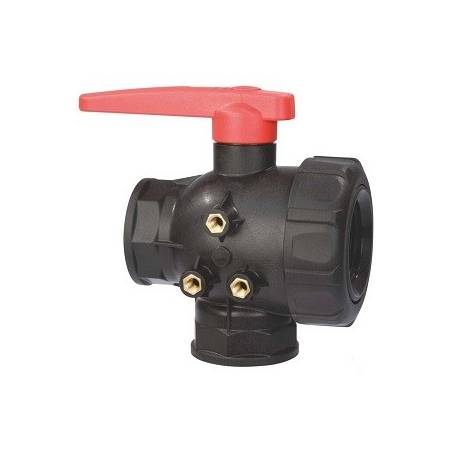 Vanne 3 voies Arag Polypropylene ø 1" - Sphere percage en T - Max 16 bar