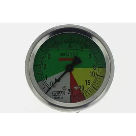 mano à echelle dilatée 63 mm - 1/4"- fixation axial - 0-8 -25 bar