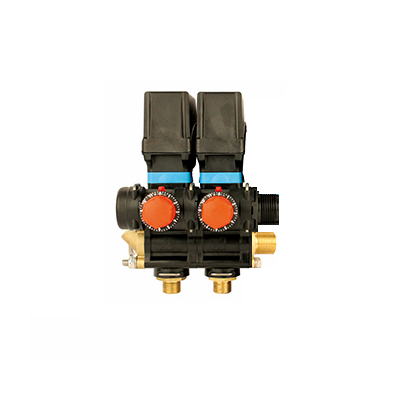 Bloc vannes Arag 3 voies - 2 vannes - 40 bars - entrée / sorties laiton