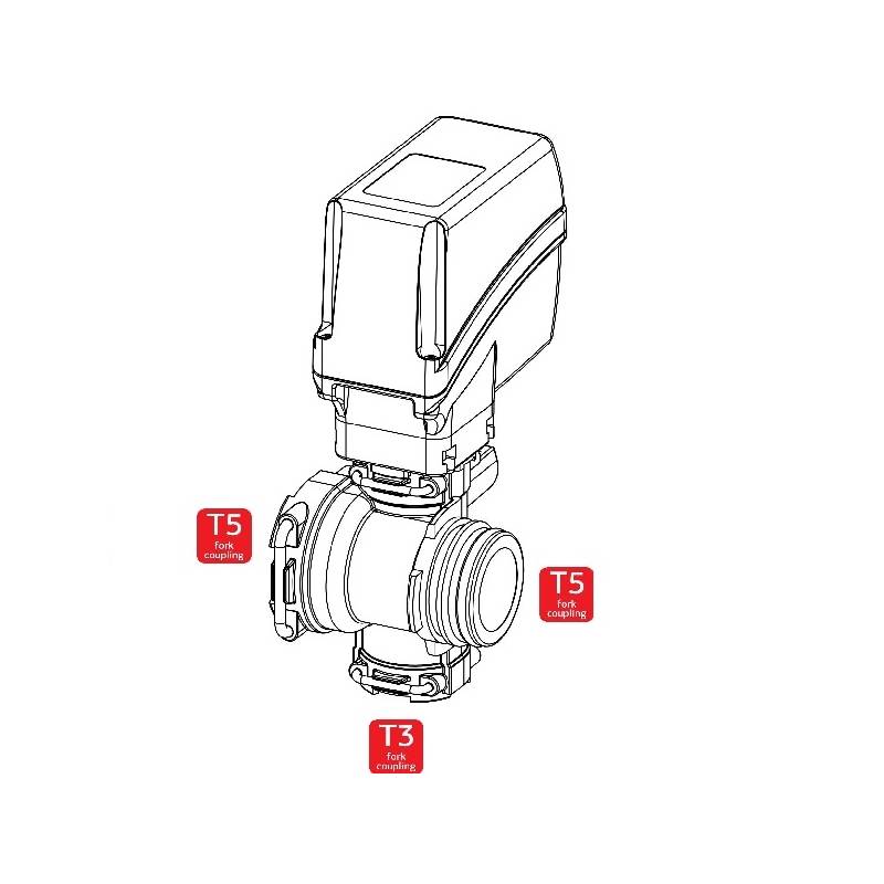 VANNE DE SECTION 2 VOIES-shema dimension raccord