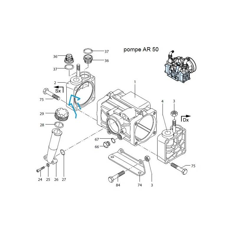Jeu de 4 clapets complets pour pompe Annovi Reverberi AR 50