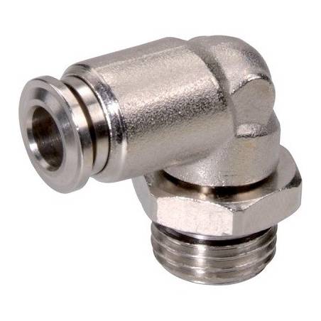 Raccord instantané coudé 90° tournant - 4 mm x 1/4" M