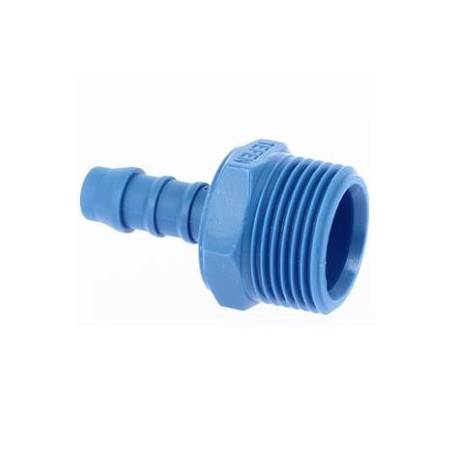 Raccord droit - Filetage M 1/2" - Tubulure 8 mm - Nylon