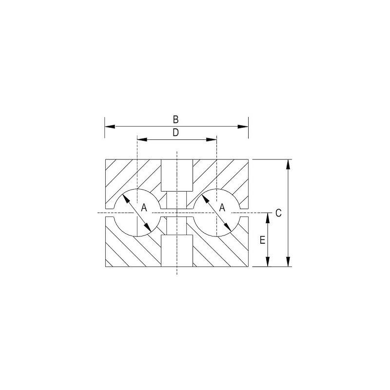 Collier de serrage de tube double 25 mm