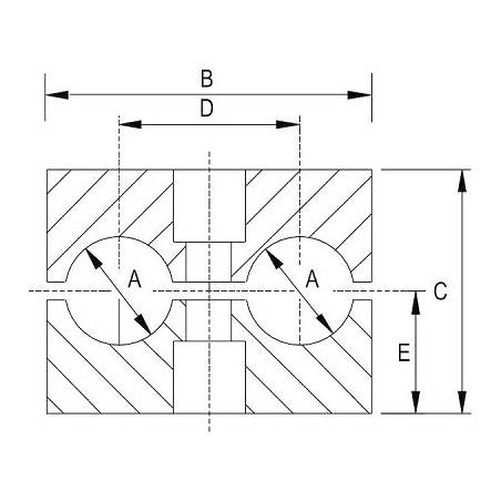 Collier de serrage de tube double 25 mm