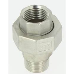 Raccord Union Inox pour manomètre 1/2"M X 1/2"F