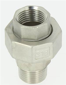 Raccord Union Inox pour manomètre 1/4"M X 1/4"F