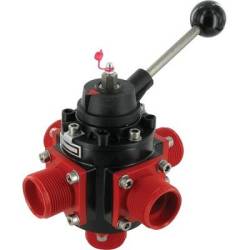 Vanne manuelle Polmac 5 voies - entrée/sortie Ø1"1/4 - corps alu