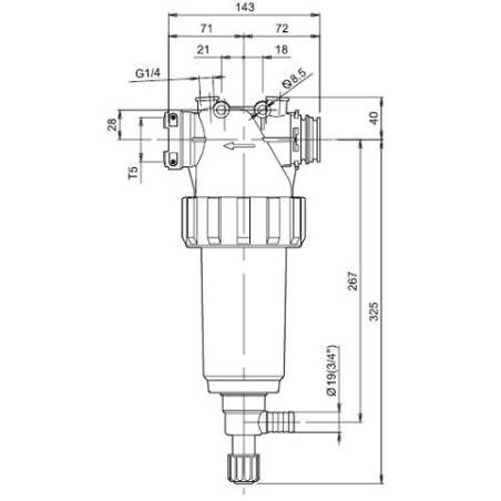 Filtre refoulement Arag 326 autonettoyant - T5 M/F - 20 bars - 50 mesh bleu