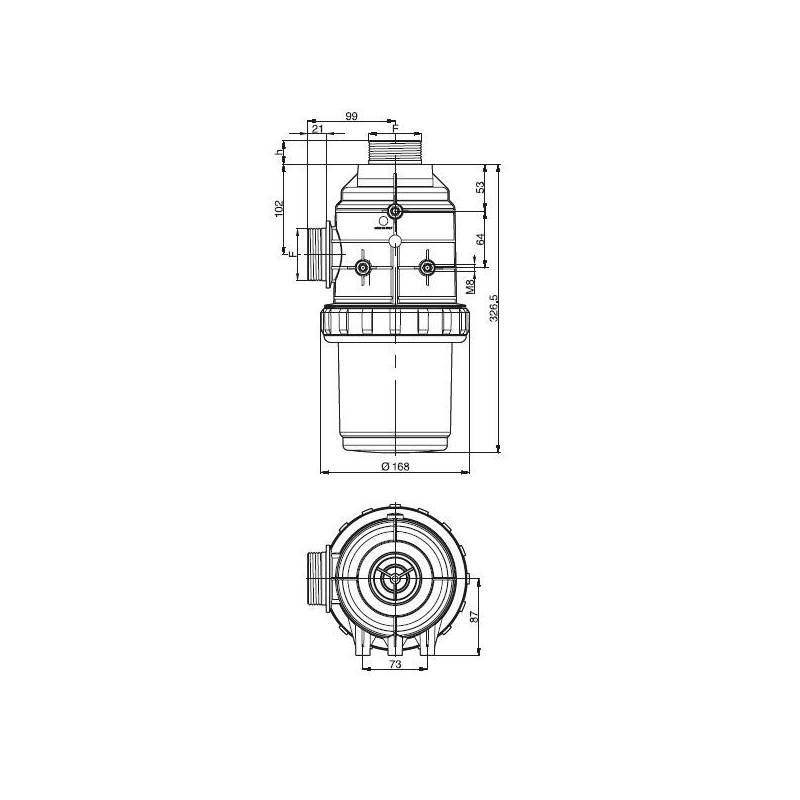 Filtre aspiration Arag 317 - 2" Mâle - 50 mesh bleu
