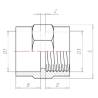 Mamelon PVC à coller 32F x 3/4"F BSP dimensions