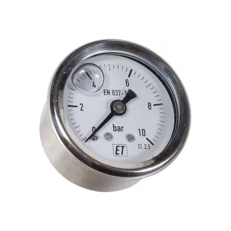 Manomètre 40 mm - 0-10 bars - 1/8" arrière - boîtier inox