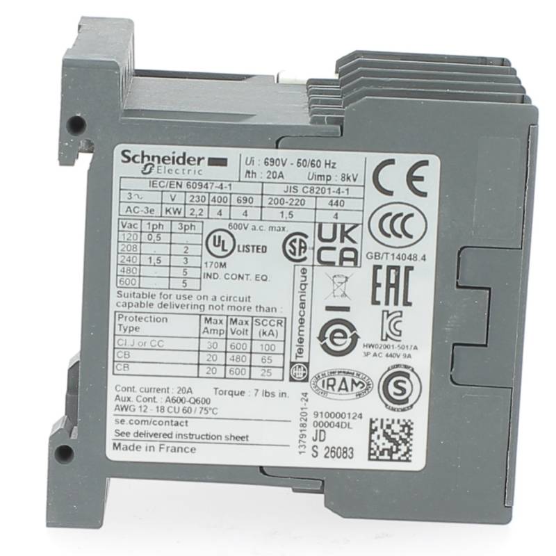 LP1K0910JD - Contacteur TeSys LPK-3P-AC-3 690V-9A Bobine 12 VDC (5)